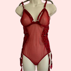 RARE Bordelle Burnt Red Bodysuit| size large